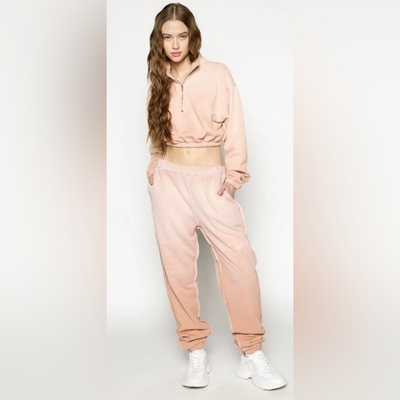 NEW BOYS LIE CAUGHT BLUSHING QUARTER ZIP | BLUSH TIE DYE - Picture 1 of 15